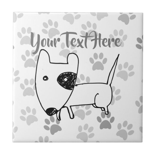 Niedlich English Bull Terrier Fliese (Vorderseite)