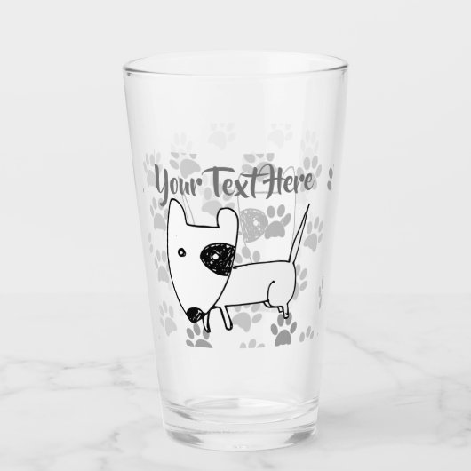Niedlich English Bull Terrier Glas (Vorderseite)