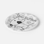 Niedlich English Bull Terrier Pappteller (Schrägansicht)