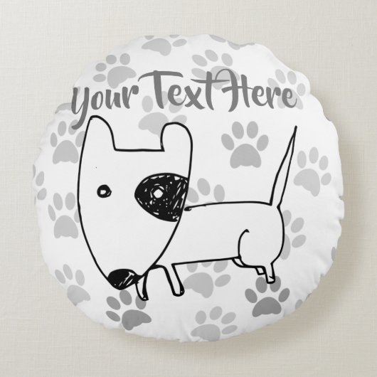 Niedlich English Bull Terrier Rundes Kissen (Vorderseite)