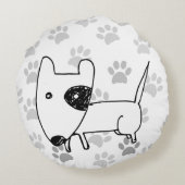 Niedlich English Bull Terrier Rundes Kissen (Rückseite)