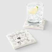 Niedlich English Bull Terrier Steinuntersetzer (Seitenansicht)