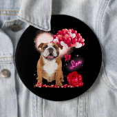 Niedlich English Bulldog Balloon Valentinstag Button (Beispiel)