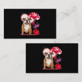 Niedlich English Bulldog Balloon Valentinstag Visitenkarte (Vorne/Hinten)