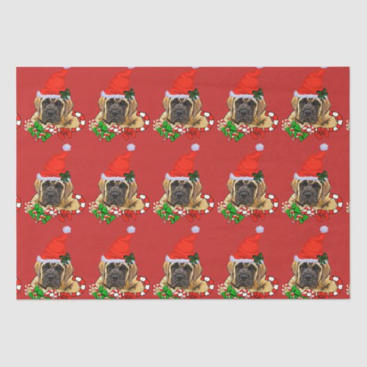 Niedlich English Mastiff Weihnachten Seidenpapier (Vorderseite)