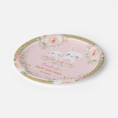 Niedlich erröten rosa pappteller (Schrägansicht)