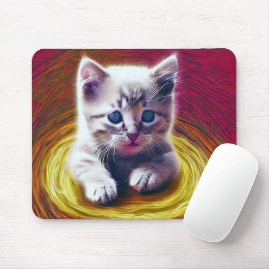 Niedlich erschrecktes Kätzchen im Portal Mousepad (Mit Mouse)