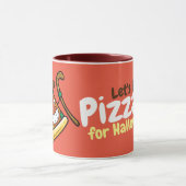 Niedlich essen wir Pizza-Tasse Tasse (Zentrum)