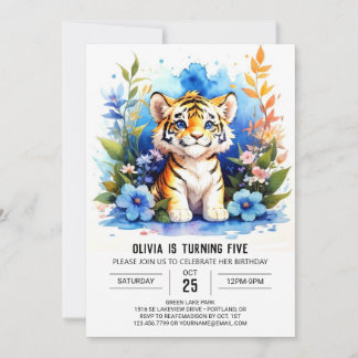 Niedlich Explorer Tiger Boy Geburtstag Einladung