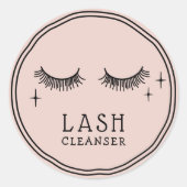 Niedlich Eyelash Girly Blush Pink Salon Lash Clean Runder Aufkleber (Vorderseite)
