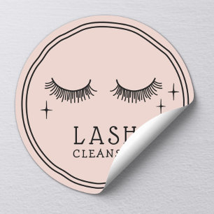 Niedlich Eyelash Girly Blush Pink Salon Lash Clean Runder Aufkleber