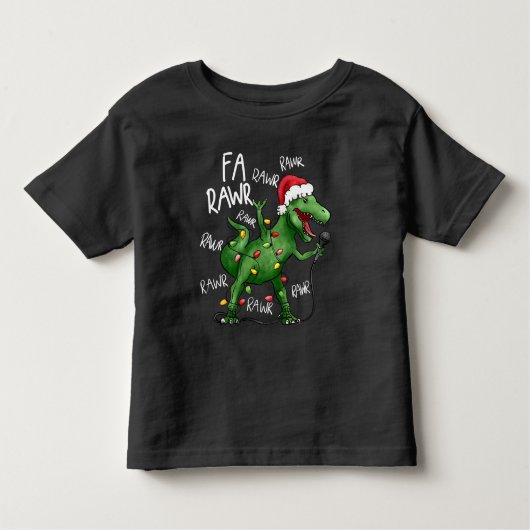 Niedlich Fa Rawr Rawr singend Christmas Dinosaur Kleinkind T-shirt (Vorderseite)