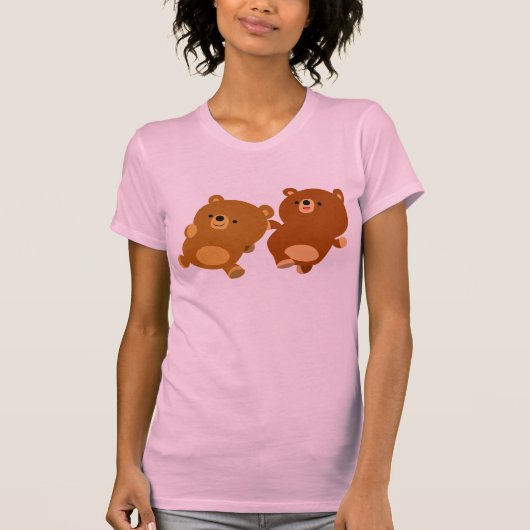 Niedlich Facetischer Cartoon Bears T - Shirt (Vorderseite)