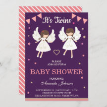 Niedlich Fairies Twin Girls Babydusche Einladung