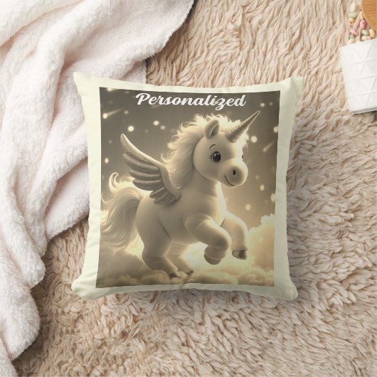 Niedlich Fairy Baby Unicorn Creme Sparkling Fantas Kissen (Decke)