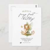 Niedlich Fairy First Birthday Einladung Postkarte (Vorne/Hinten)