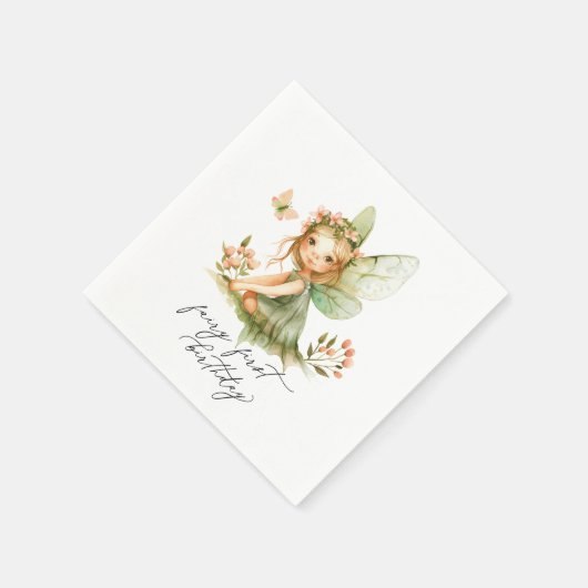 Niedlich Fairy First Geburtstag Serviette (Ecke)