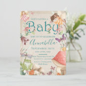 Niedlich Fairy Garden Wasserfarben Fairies Einladung (Stehend Vorderseite)