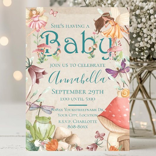 Niedlich Fairy Garden Wasserfarben Fairies Einladung