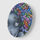 Niedlich Fairy Graffiti Große Wanduhr (Winkel)