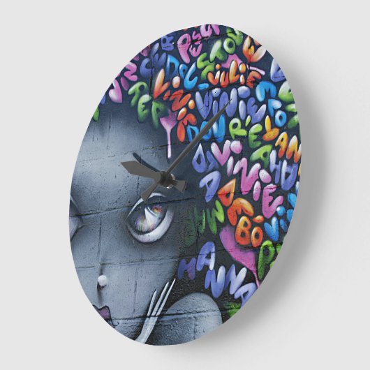 Niedlich Fairy Graffiti Große Wanduhr (Winkel)