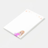 Niedlich Fairy in Rosa auf Weiß Post-it Klebezettel (angewinkelt)