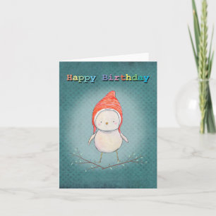 Niedlich Fairy Little Bird Pixy Hat Rainbow Birthd Karte