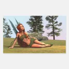 Niedlich Fairy Rechteckiger Aufkleber