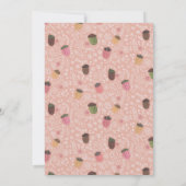 Niedlich Fall Pink Acorns Mädchen Dusche Party Einladung (Rückseite)
