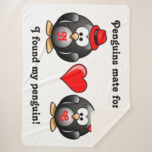Niedlich fand ich meine Pinguin Mate for Life Red Sherpadecke (Vorderseite)