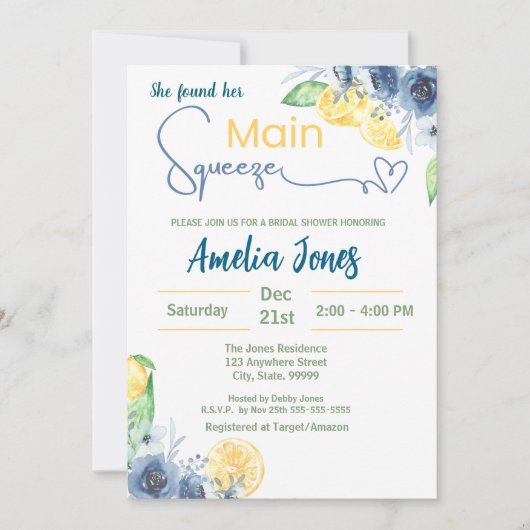 Niedlich fand sie ihr Haupt-Squeeze-Brautparty Einladung (Vorderseite)