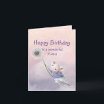Niedlich Fantasy Birthday Friend Mouse Dandelion Karte<br><div class="desc">Die niedliche Fantasiemäuse hat einen Lüster weggeblasen. Eine tolle Geburtstagskarte für den Freund,  der Fantasie,  Tiere,  Mäuse,  Lüster Liebe</div>