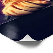 Niedlich Fantasy Cat DJ Vinyl Poster (Ecke)