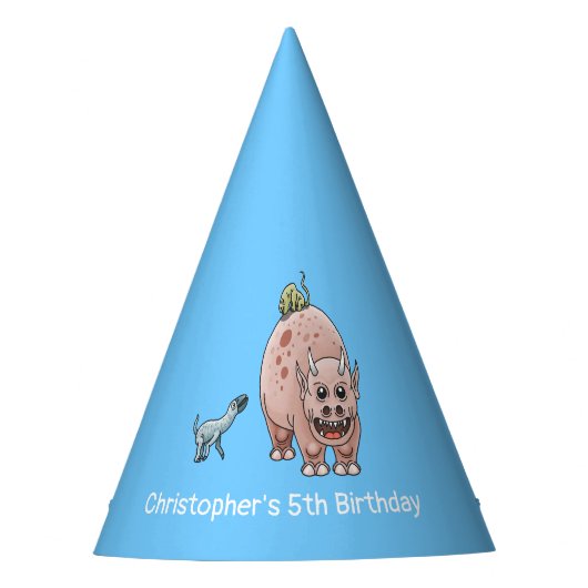Niedlich Fantasy Dinosaurier Partyhütchen (Vorderseite)