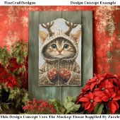 Niedlich Fantasy Kitten Reindeer Antlers AL2 Decou Seidenpapier