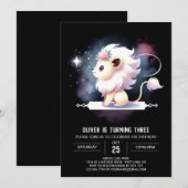 Niedlich Fantasy Lion Birthday Einladung (Vorne/Hinten)