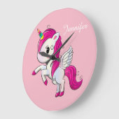 Niedlich Fantasy Unicorn Große Wanduhr (Winkel)
