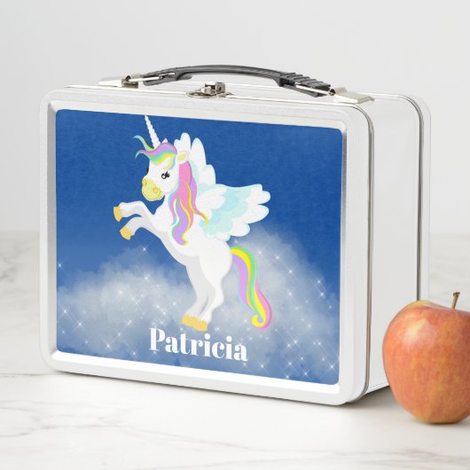 Niedlich Fantasy Unicorn Name Metall Brotdose (Beispiel)