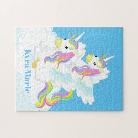 Niedlich Fantasy Unicorn Name Puzzle (Horizontal)