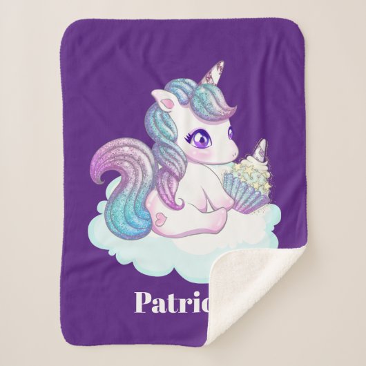 Niedlich Fantasy Unicorn Name Sherpadecke (Vorderseite)