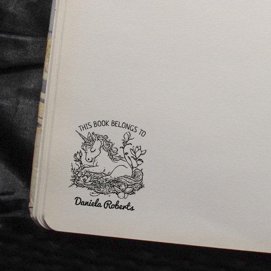 Niedlich Fantasy Unicorn Pony Buchzeichen Gummistempel