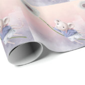 Niedlich Fantasy Watercolor Mouse Dandelion Fliege Geschenkpapier (Rolleneckpunkt)