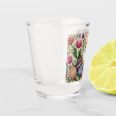 Niedlich/farbenfroh Frühjahr/Ostermesse Schnapsglas (Links)