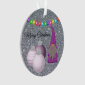Niedlich, farbenfroh, Gnome, frohe Weihnachten Ornament (Vorderseite)