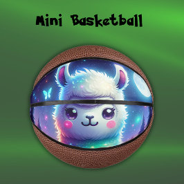 Niedlich farbenfroh Llama Holographic | Mini Basketball