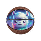 Niedlich farbenfroh Llama Holographic | Mini Basketball (Vorderseite)