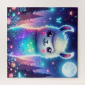 Niedlich farbenfroh Llama Holographic | Puzzle (Horizontal)