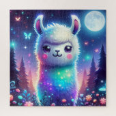 Niedlich farbenfroh Llama Holographic | Puzzle (Vertikal)