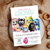 Niedlich farbenfroh unser kleines Monster 1. Gebur Einladung