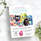 Niedlich farbenfroh unser kleines Monster 1. Gebur Einladung